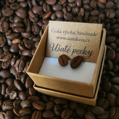 Handmade náušnice - kávové náušnice